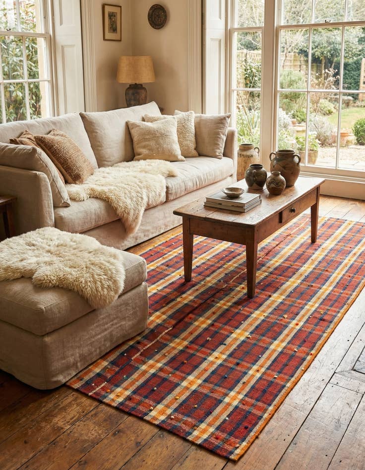 Detail image of 4' 3 x 7' 3 Jajim Wool Rug