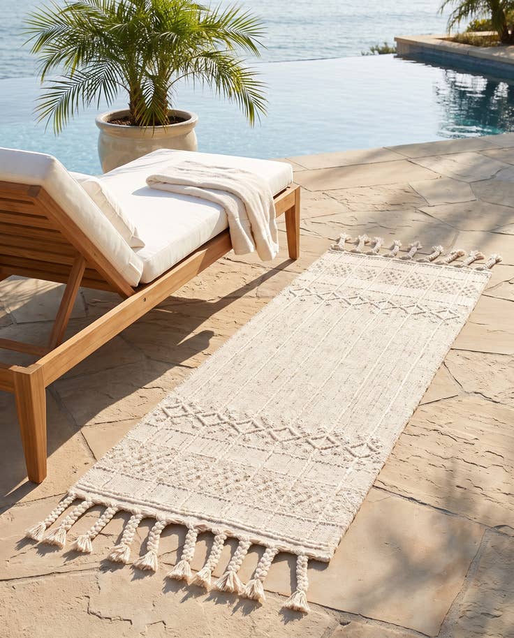 Detail image of 2' 2 x 5' 1 Easy-Clean Eco Bohemian Indoor / Outdoor Runner Rug