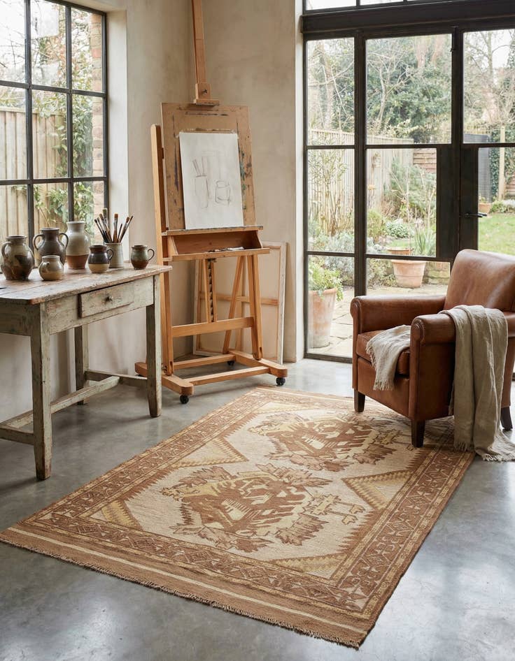 Detail image of 4' x 6' 3  Hand Woven Sumak Wool Rug