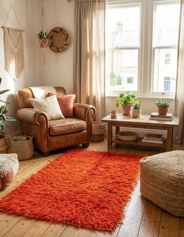 2' 1 x 4' 5 Hand Knotted Moroccan Wool Rug