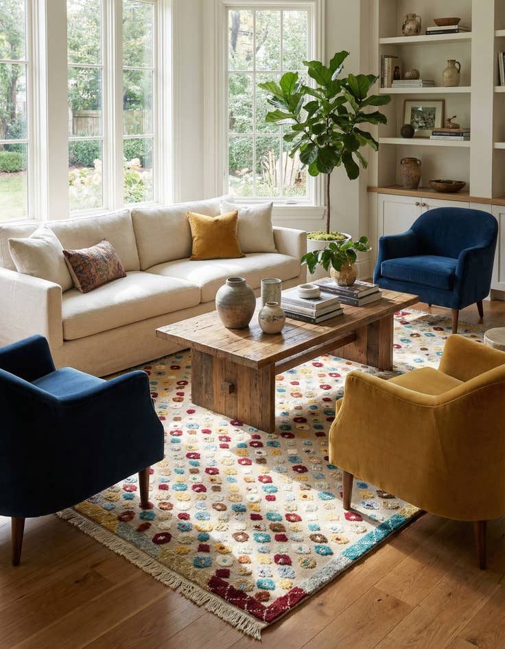 Detail image of  8' x 10' 9  Hand Knotted Darya Wool Rug