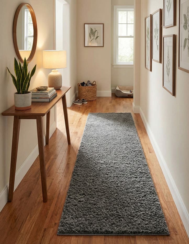 2' 7 x 10' Soft Solid Shag Runner ...