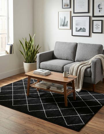 Black and Silver Vogue Geo Rug