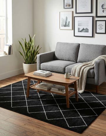 Black and Silver Vogue Geo Rug
