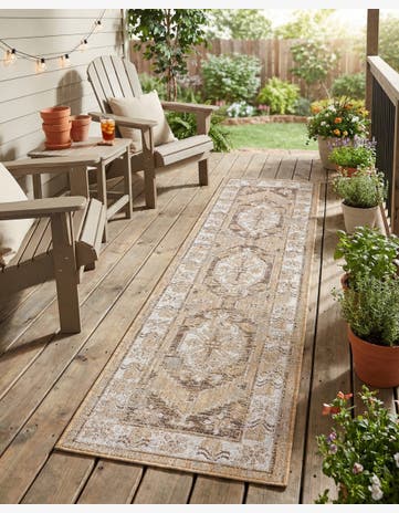 2' x 8' Easy-Clean Traditional Indoor / Outdoor Runner Rug