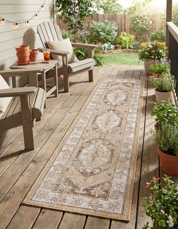 2' x 8' Easy-Clean Traditional Indoor / Outdoor Runner Rug