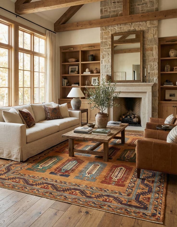 Detail image of 7' 2 x 9' 5  Hand Knotted Kazak Rug