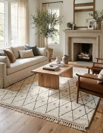 5' 11 x 9' 6 Hand Knotted Moroccan Wool Rug