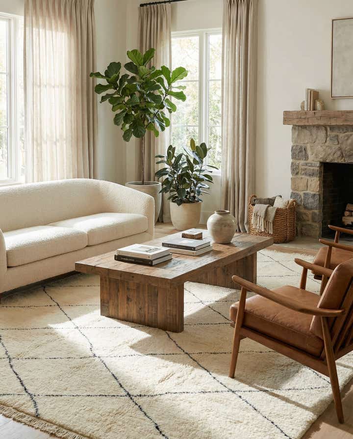 7' x 10' 2 Hand Knotted Moroccan Wool Rug
