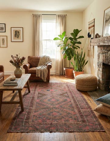 3' 5 x 6' 1 Hand Knotted Ultra Vintage Persian Wool Rug