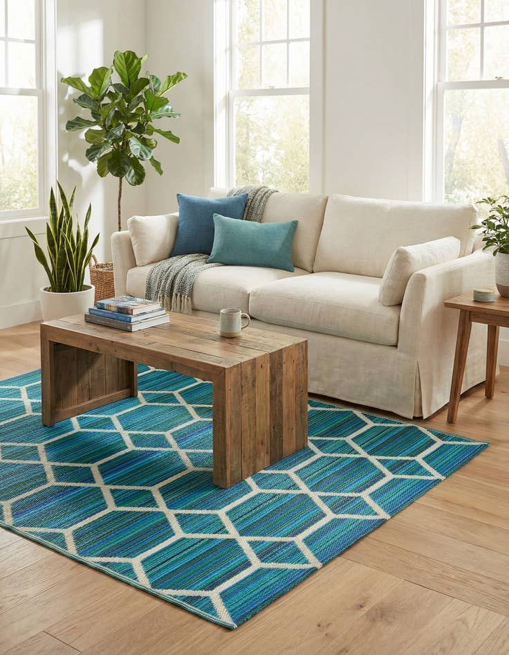 Detail image of 5' x 8'  Washable Vista Breeze Indoor / Outdoor Rug