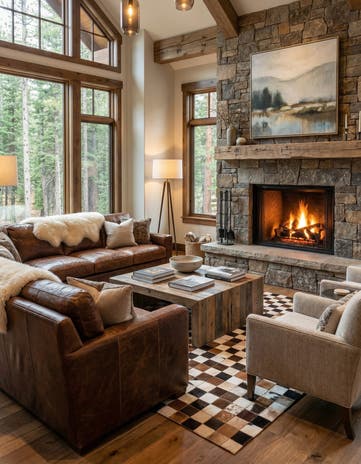 5' 1 x 8' 1 Cowhide Leather Rug