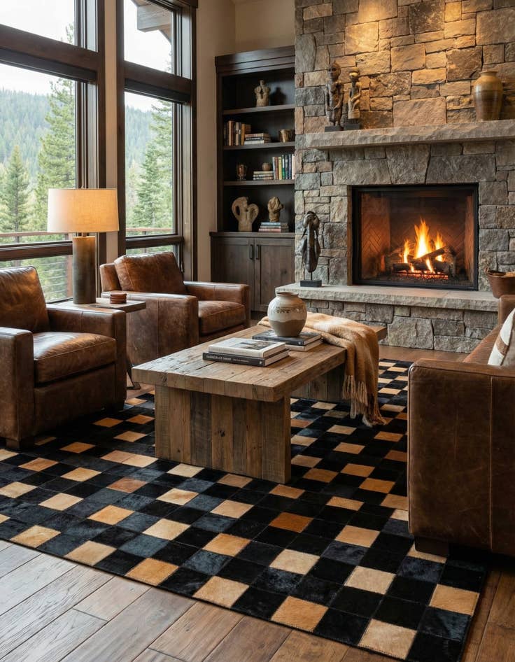 Detail image of 5' x 7' 10 Cowhide - Patchwork Rug