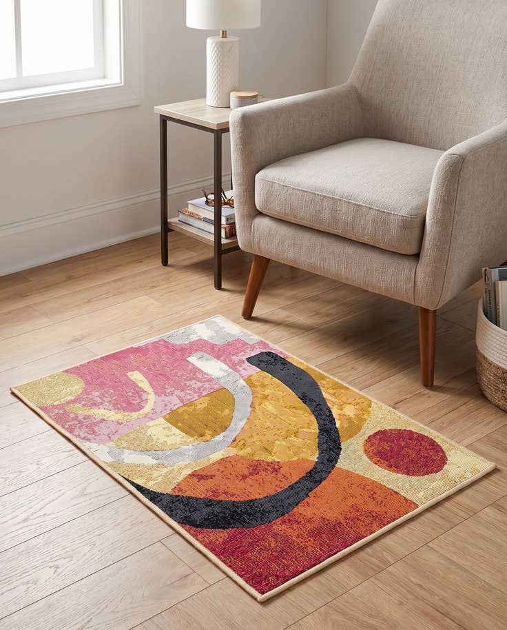 Detail image of 2' x 3' Easy-Clean Modern Indoor / Outdoor Rug