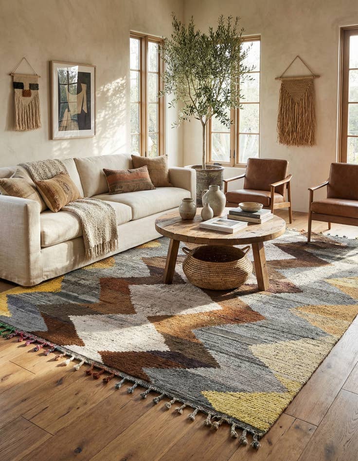 Detail image of 9' 3 x 11' 5  Hand Knotted Moroccan Wool Rug