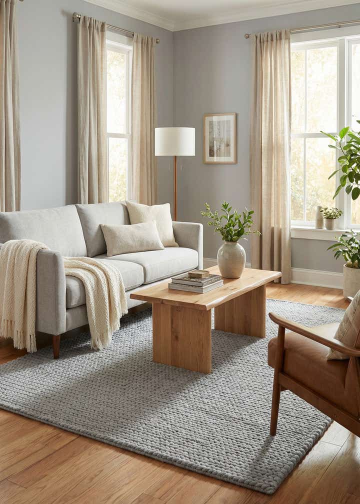 5' 1 x 8' Hand Woven Lana New Zealand Wool Rug
