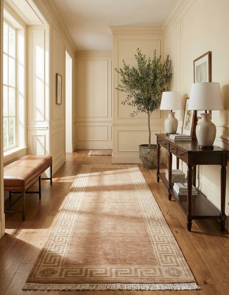 Detail image of 2' 8 x 11' 5  Hand Knotted Tibet Wool Runner Rug