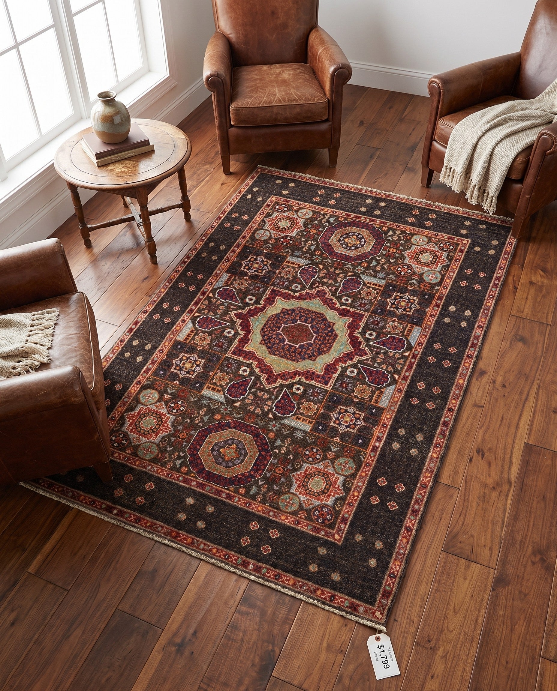 4' 1 x 5' 10 Hand Knotted Mamluk Ziegler Rug