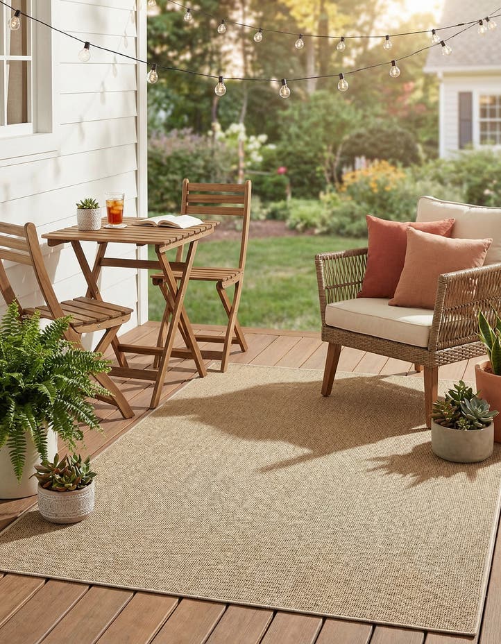 5' 3 x 8' Easy-Clean Solid Indoor / Outdoor ...