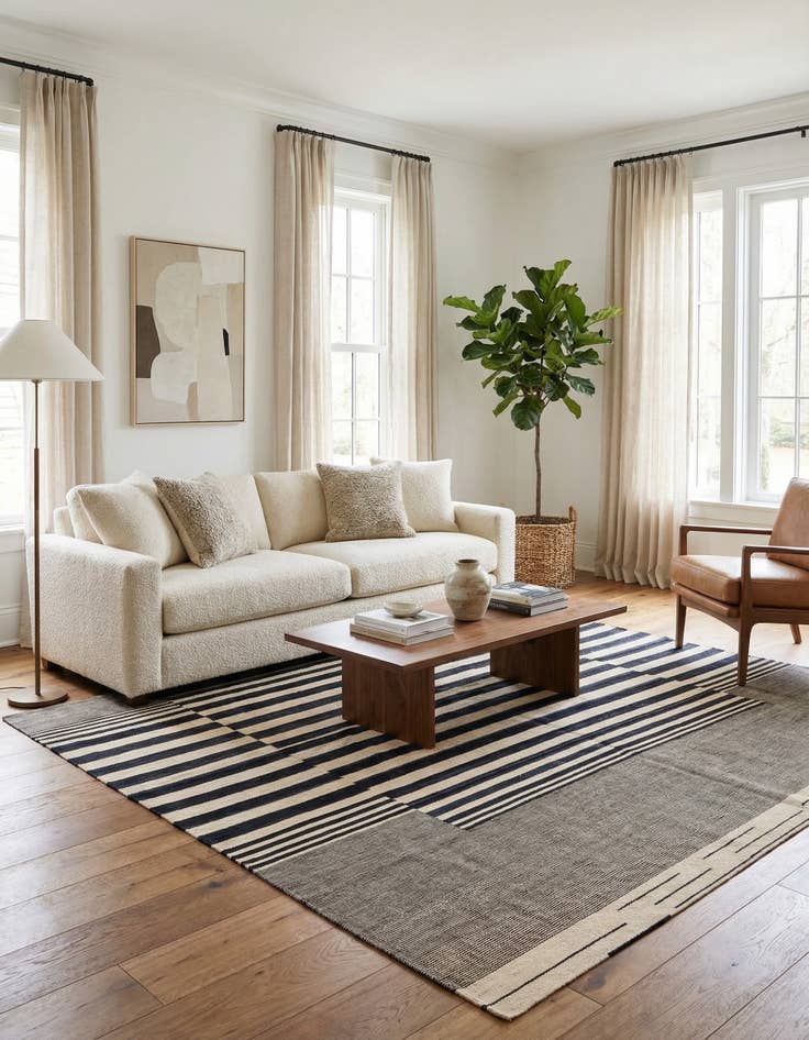 Detail image of 6' 11 x 9' 8  Hand Woven Kilim Modern Wool Rug