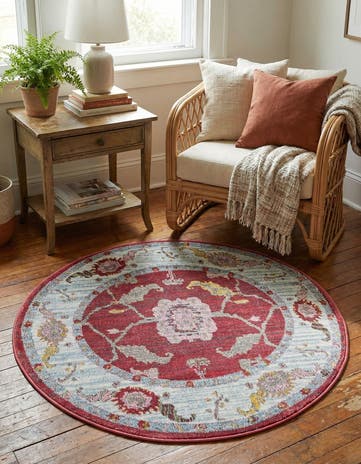 Red Paragon Round Rug