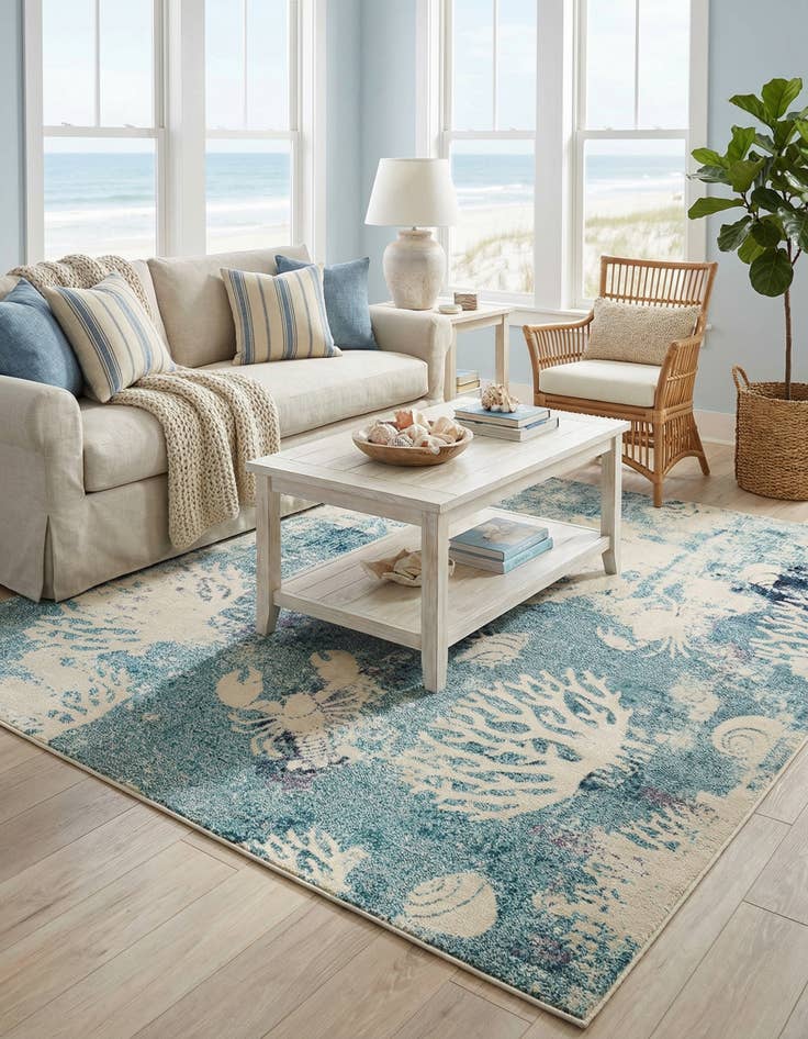 Detail image of 7' 10 x 7' 10  Washable Capri Square Rug