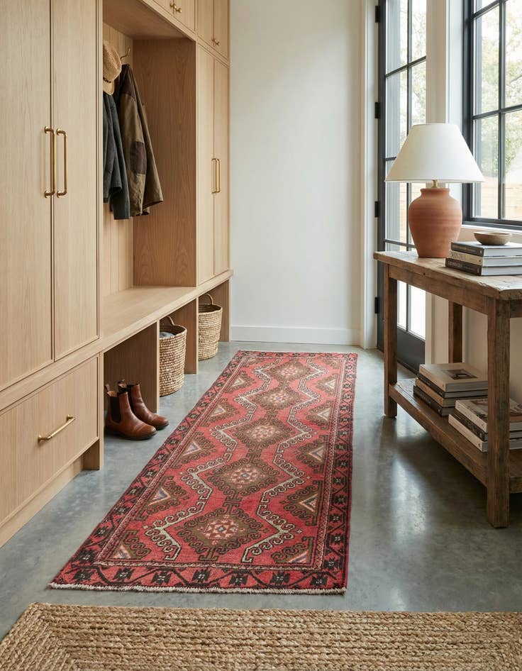 Detail image of  3' 7 x 6'  Hand Knotted Hamedan Persian Wool Rug