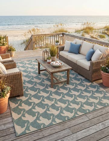 10' x 14' Easy-Clean Coastal Indoor / Outdoor Rug