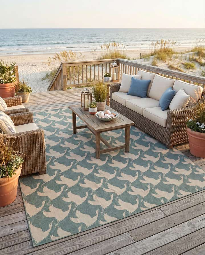 10' x 14' Easy-Clean Coastal Indoor / Outdoor Rug