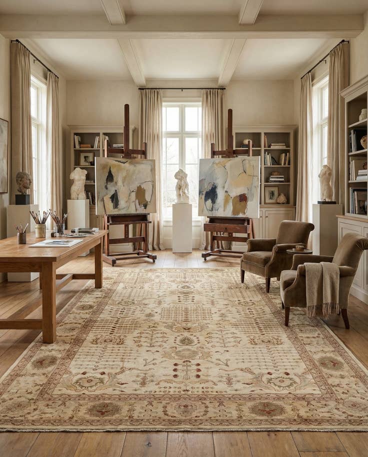 Detail image of 11' 11 x 19' 1 Hand Knotted Peshawar Ziegler Rug