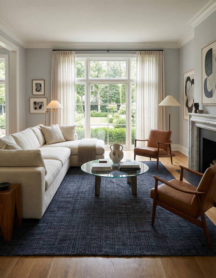 Detail image of 6' 6 x 10'  Hand Knotted Darya Wool Rug