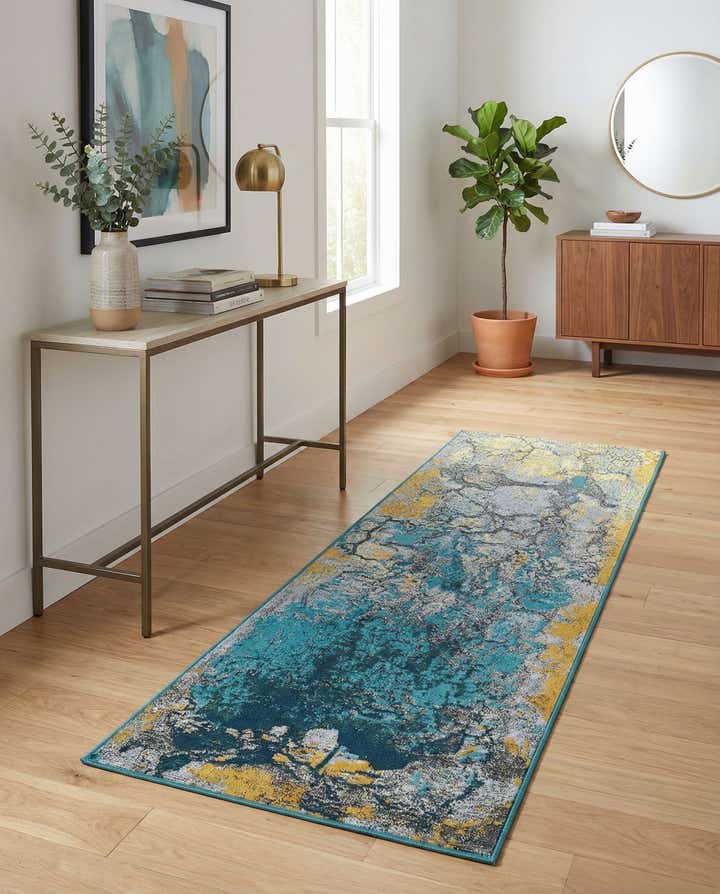 2' x 6' Easy-Clean Modern Indoor / Outdoor Runner Rug