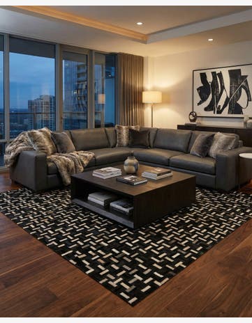 8' x 10' Cowhide Leather Rug