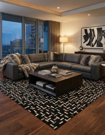 8' x 10' Cowhide Leather Rug