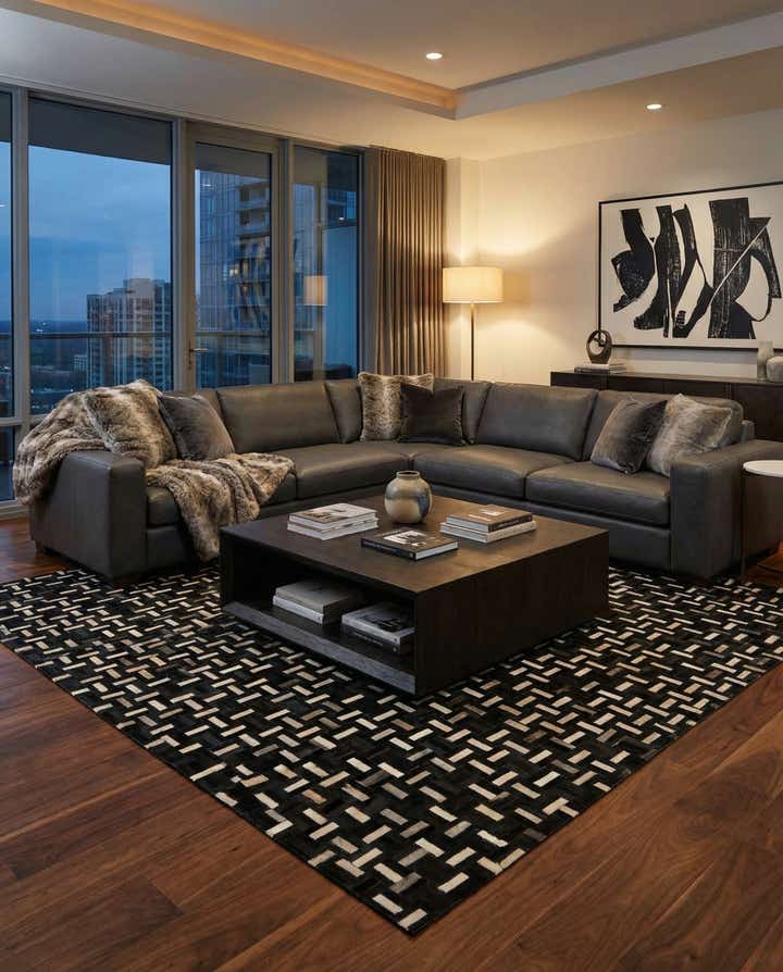 8' x 10' Cowhide Leather Rug