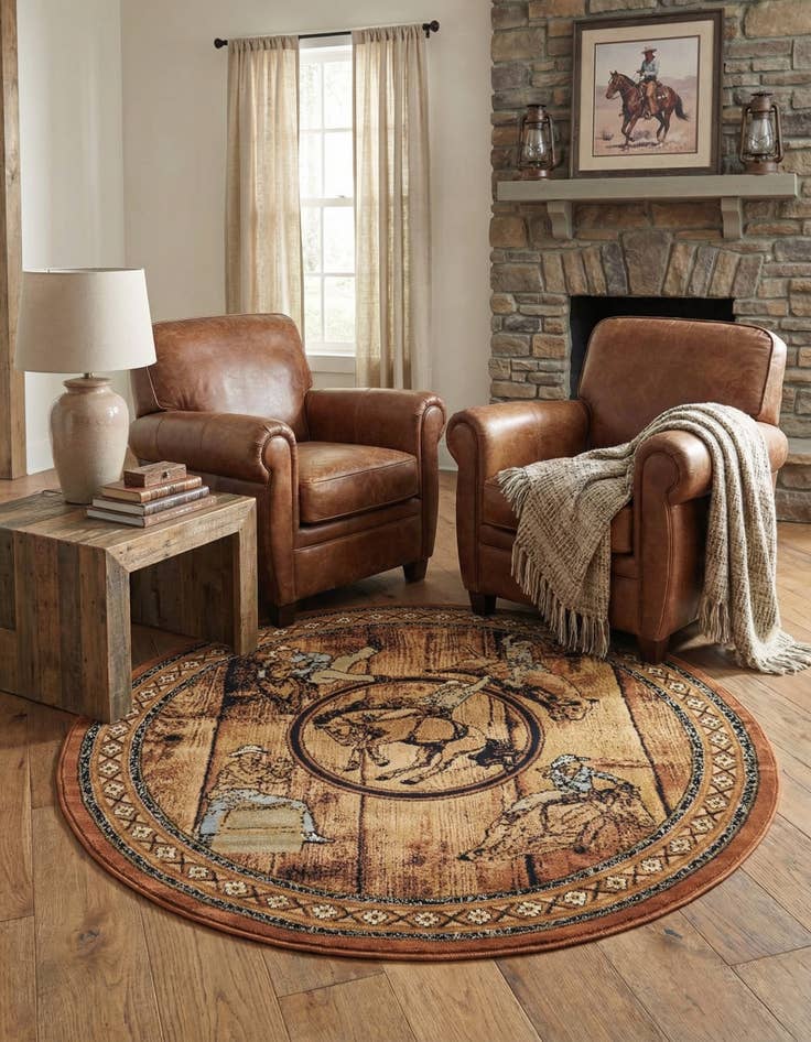 Detail image of 5' 3 x 5' 3 Pioneer Round Rug
