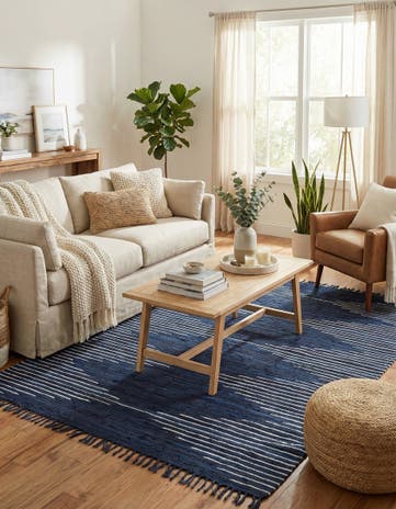 7' 1 x 10' Hand Woven Chindi Cotton Rug