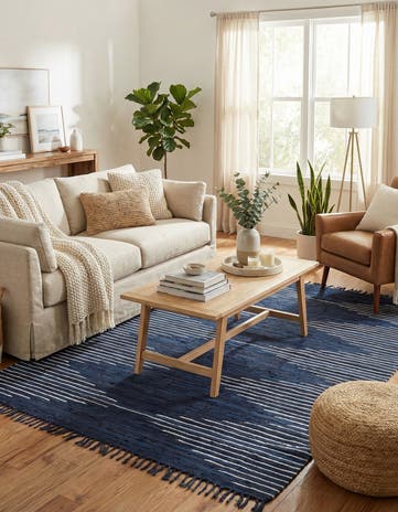 7' 1 x 10' Hand Woven Chindi Cotton Rug