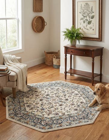 4' x 4' Nain Design Octagon Rug