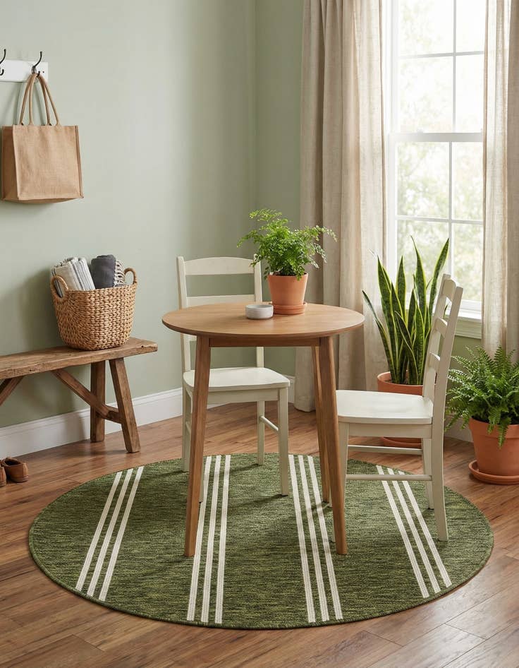 Detail image of 4' x 4'  Washable Jill Zarin Anguilla Indoor / Outdoor Round Rug