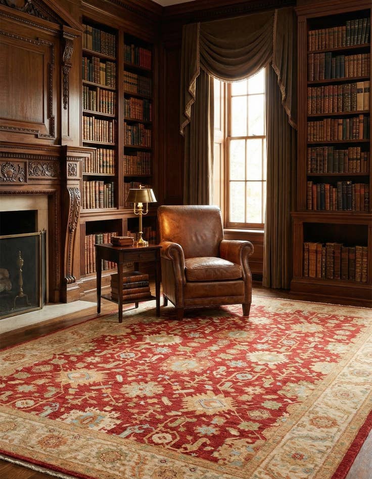 Detail image of 8' 4 x 11' 7 Hand Knotted Peshawar Ziegler Rug