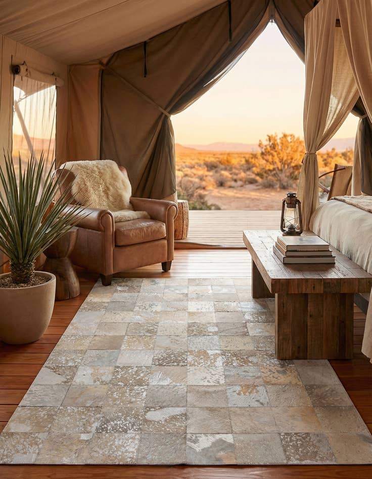 Detail image of  5' 1 x 8' Cowhide Rug