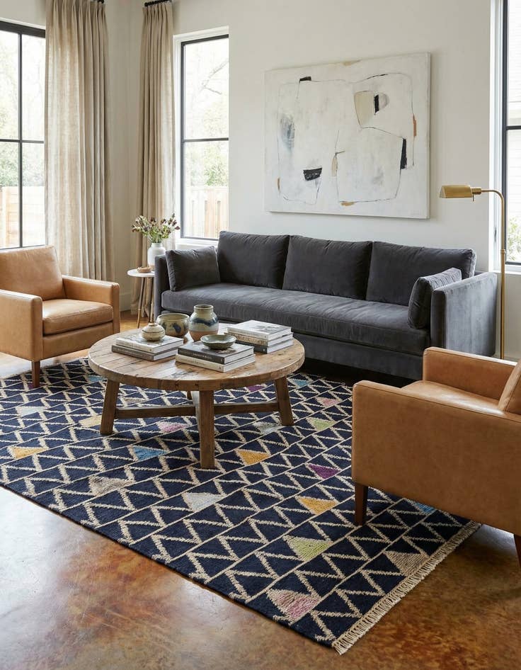 Detail image of 6' 3 x 8' 9  Hand Knotted Darya Wool Rug