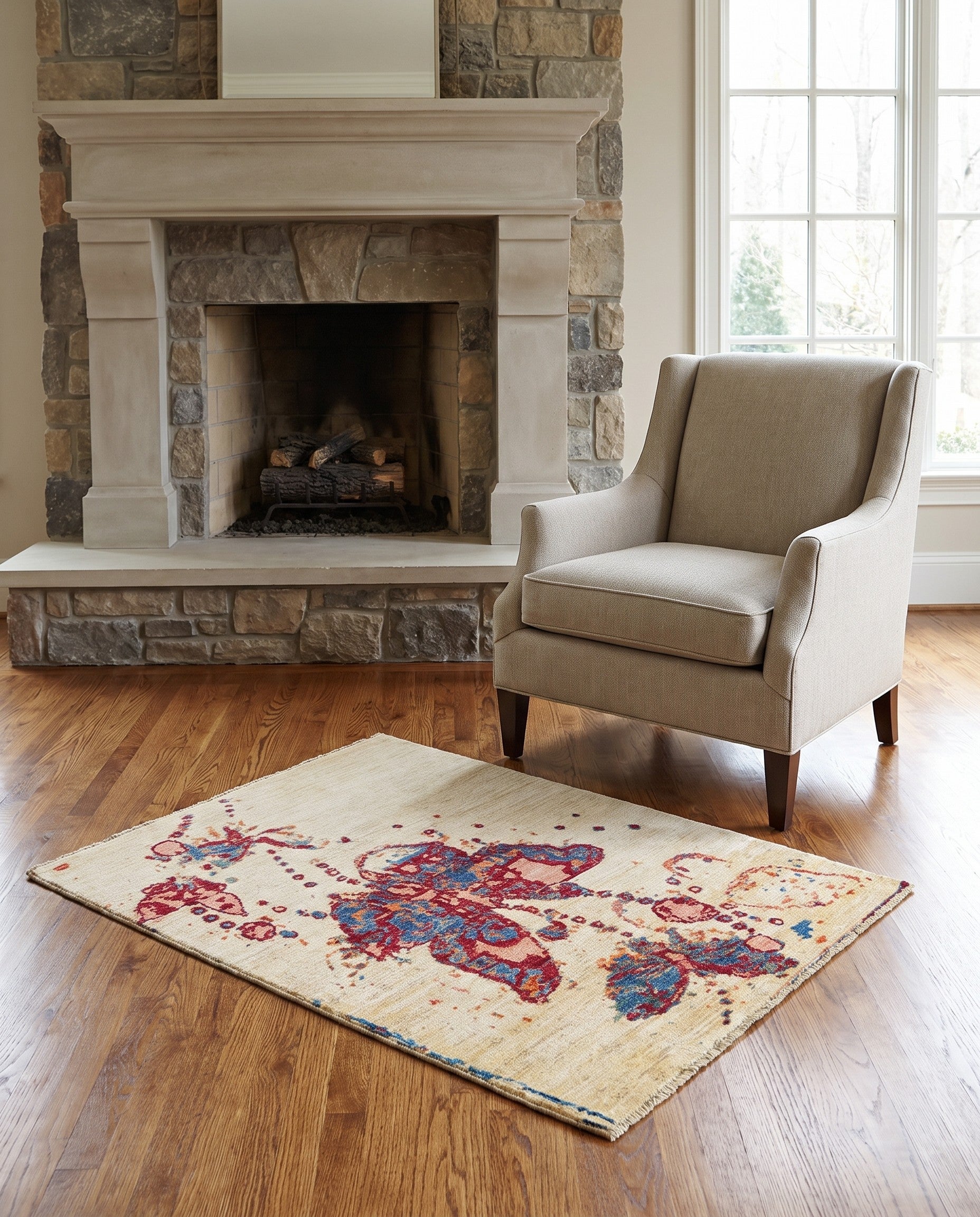 3' 3 x 4' 9 Hand Knotted Kazak Rug