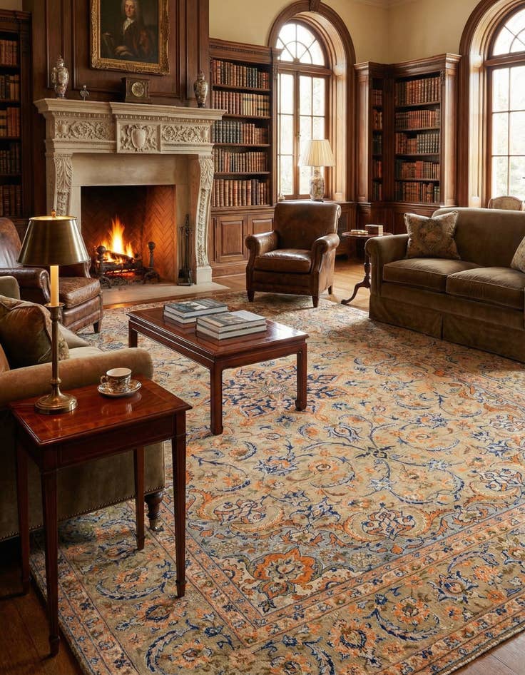 Detail image of 9' 7 x 13' 2 Hand Knotted Tabriz Persian Wool Rug