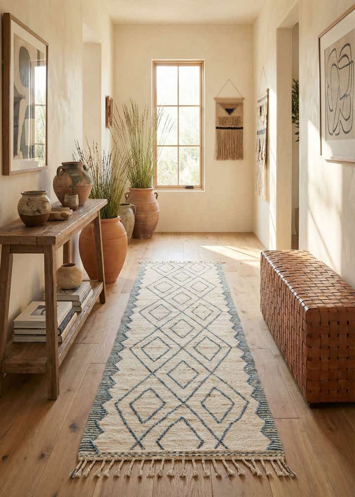 3' 7 x 12' 9 Hand Knotted Moroccan Wool Runner Rug
