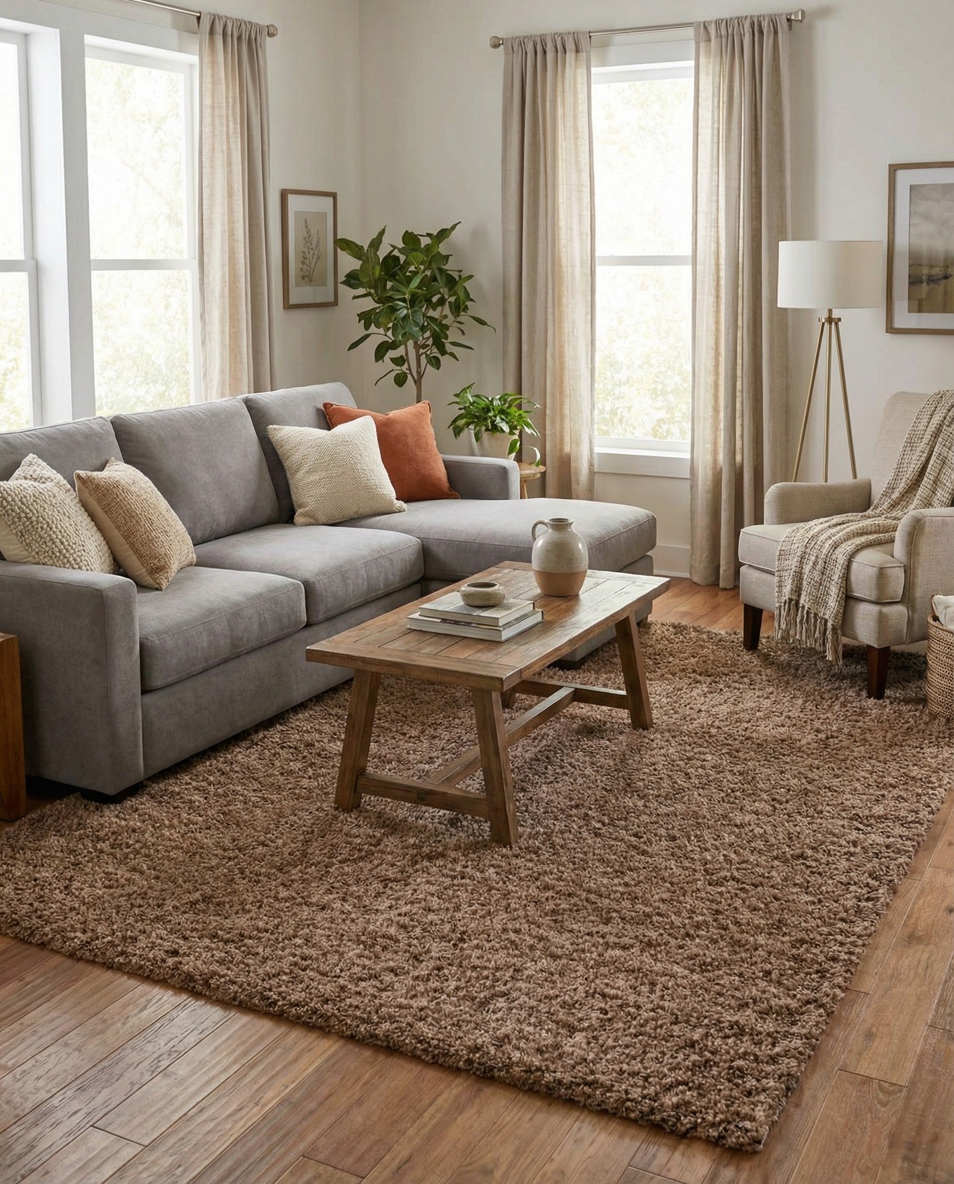  7' 10 x 11' Solid Shag Rug