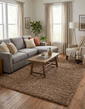 7' 10 x 11' Solid Shag Rug