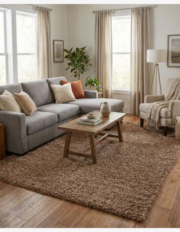 7' 10 x 11' Solid Shag Rug