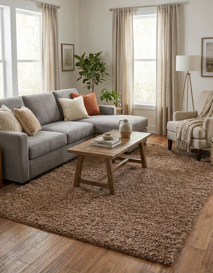 7' 10 x 11' Solid Shag Rug